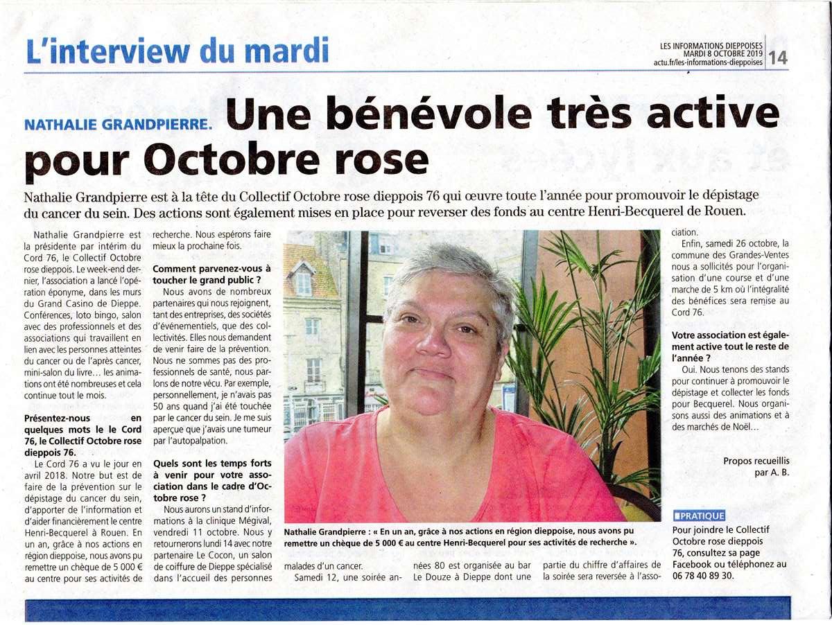 INFORMATIONS DIEPPOIS ARTICLE NAT INTERVIEW WE ROSE OCTOBRE 2019 (2)