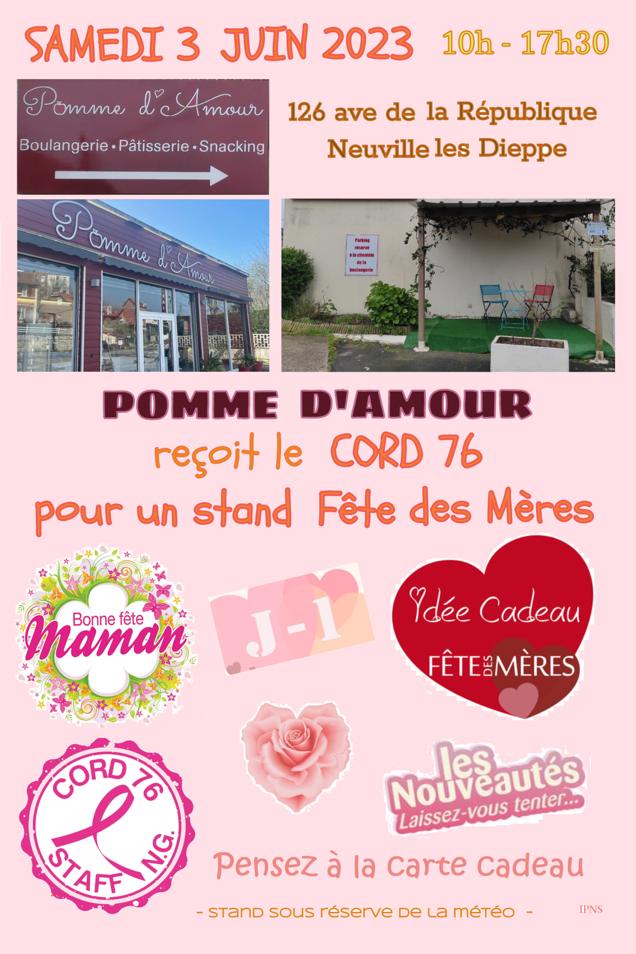 Affiche 3 juin 2023 fete des meres pomme d amour nld